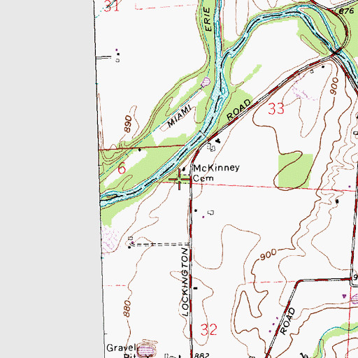 Topographic Map of McKinney Cemetery, OH