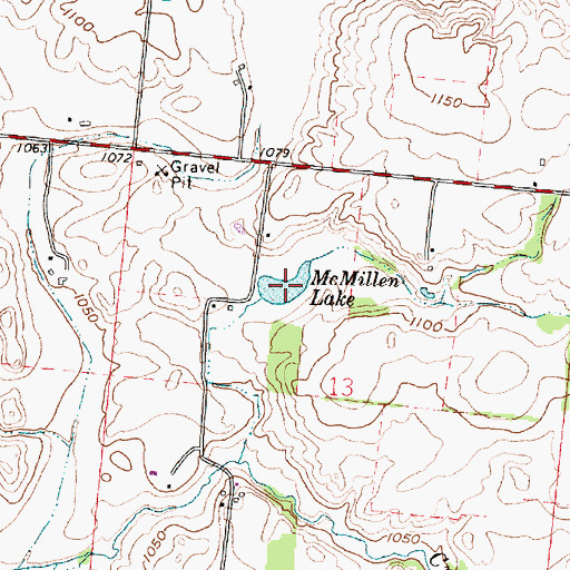 Topographic Map of McMillen Lake, OH