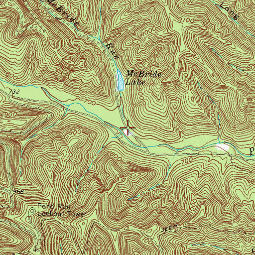 Topographic Map of McBride Run, OH