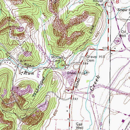 Topographic Map of McCarty Cemetery, OH