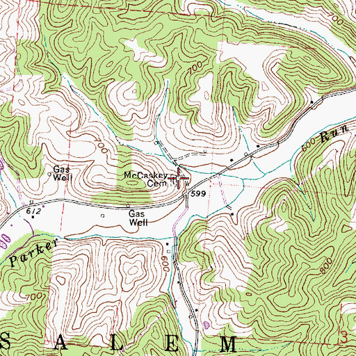 Topographic Map of McCaskey Cemetery, OH