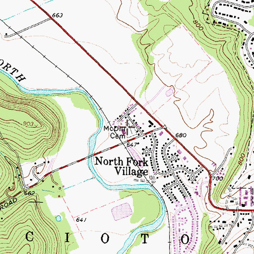 Topographic Map of McDill Cemetery, OH