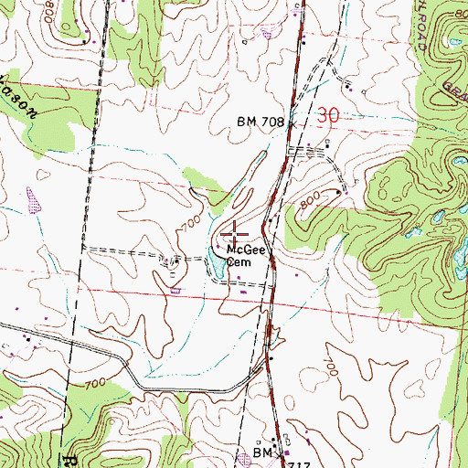 Topographic Map of McGee Cemetery, OH