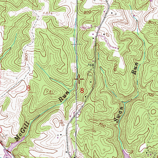 Topographic Map of McGill Run, OH