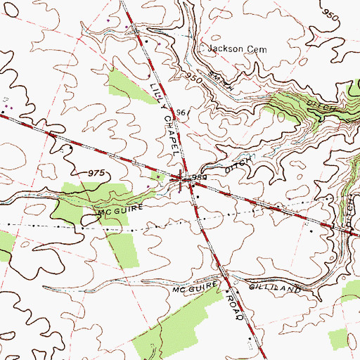 Topographic Map of McGuire Ditch, OH