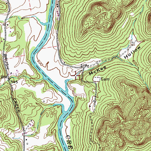 Topographic Map of McKee Hollow, OH