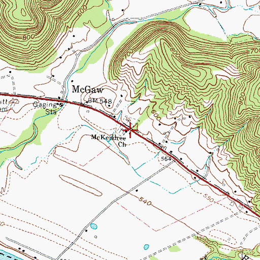 Topographic Map of McKendree Church, OH