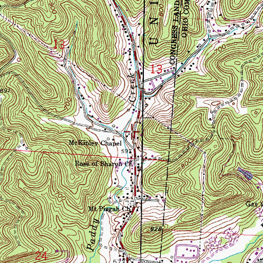 Topographic Map of McKinley Chapel, OH