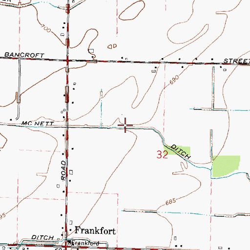 Topographic Map of McNett Ditch, OH