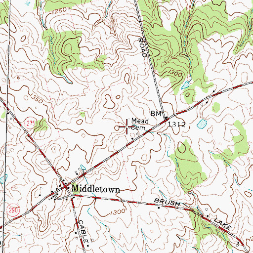 Topographic Map of Mead Cemetery, OH