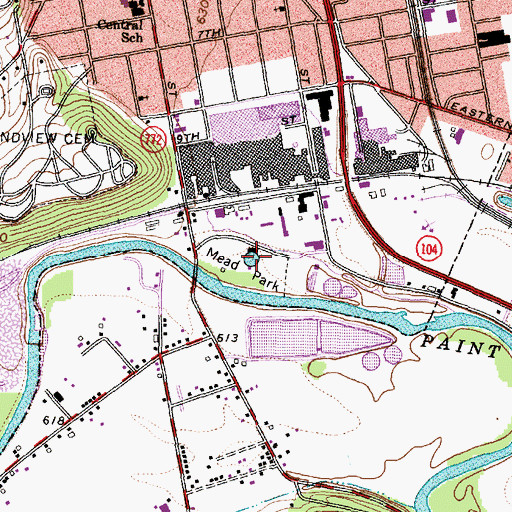 Topographic Map of Mead Park, OH