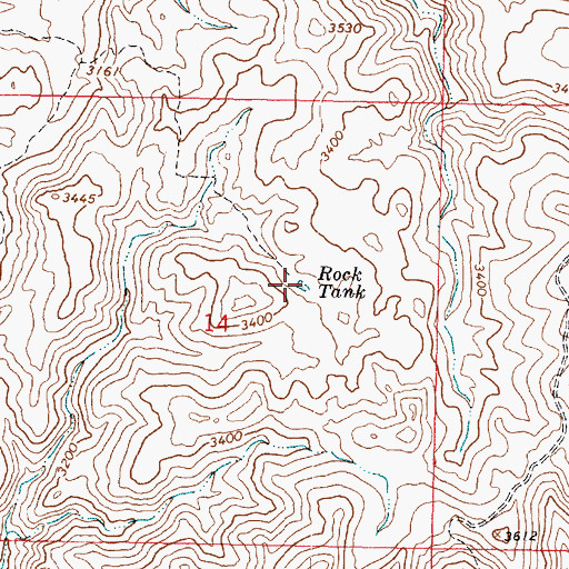 Topographic Map of Rock Tank, AZ