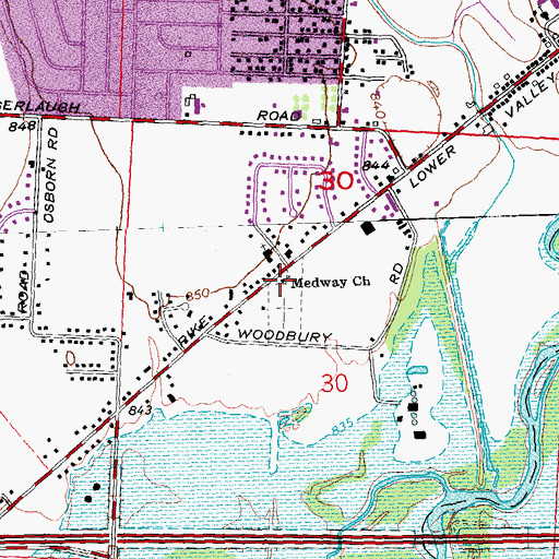 Topographic Map of Medway Church, OH