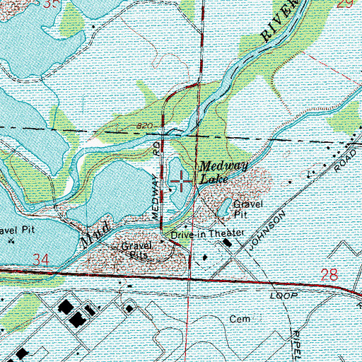 Topographic Map of Medway Lake, OH