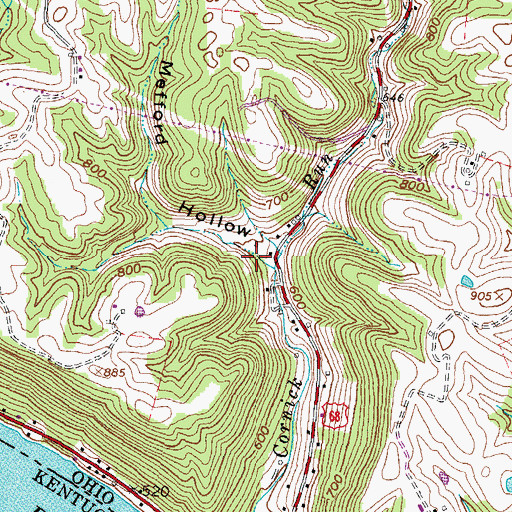 Topographic Map of Mefford Hollow, OH