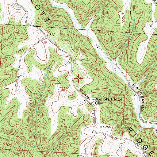 Topographic Map of Mellott Ridge, OH