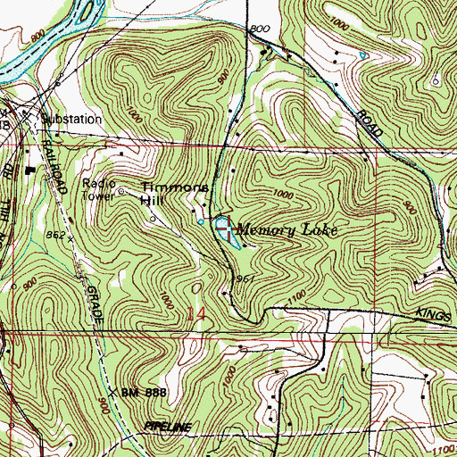 Topographic Map of Memory Lake, OH
