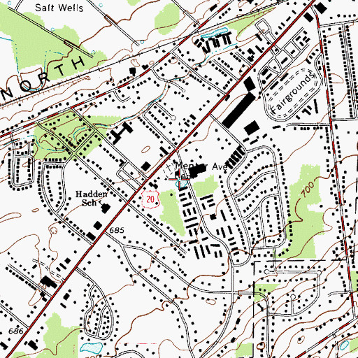 Topographic Map of Mentor Avenue Cemetery, OH
