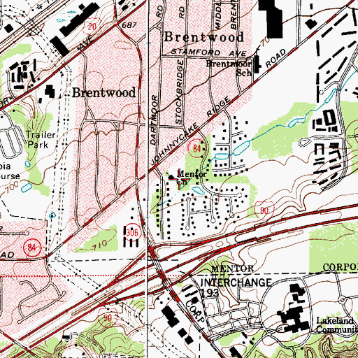 Topographic Map of Mentor Church, OH