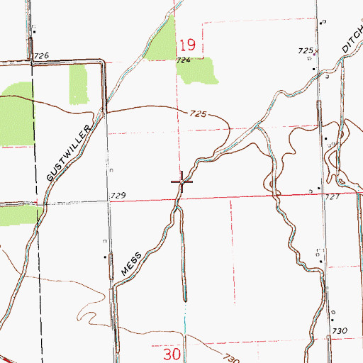 Topographic Map of Mess Ditch, OH