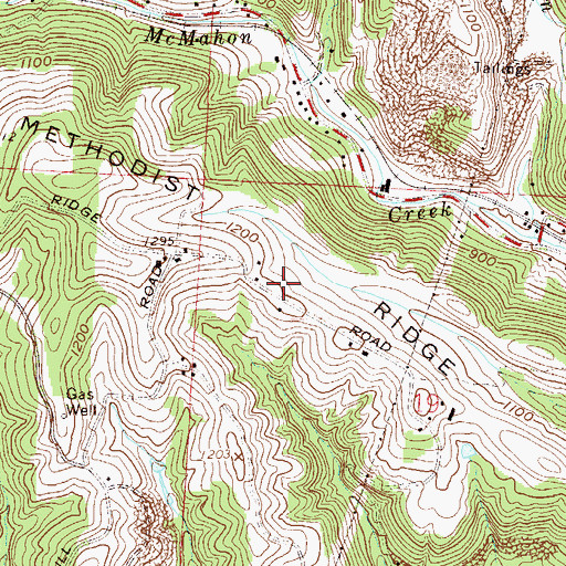 Topographic Map of Methodist Ridge, OH