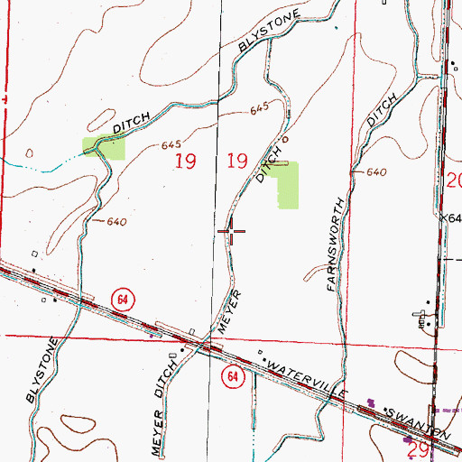 Topographic Map of Meyer Ditch, OH