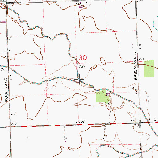 Topographic Map of Middle Fork Gordon Creek, OH