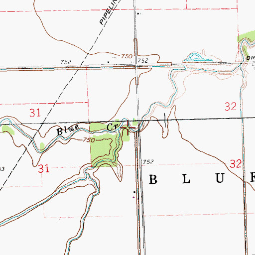 Topographic Map of Middle Creek, OH