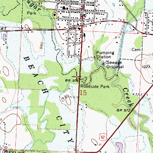 Topographic Map of Middle Fork Sugar Creek, OH
