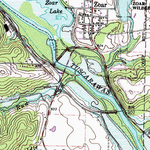 Topographic Map of Middle Run, OH