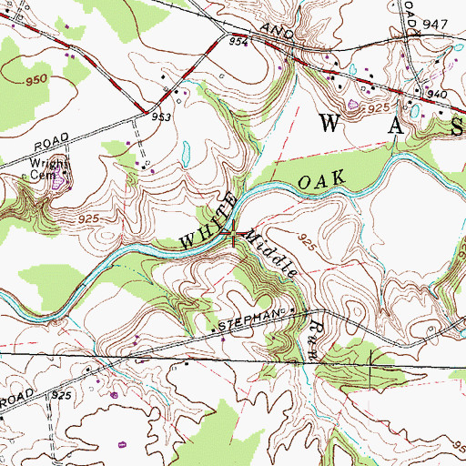 Topographic Map of Middle Run, OH