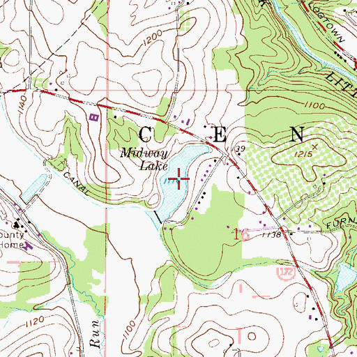 Topographic Map of Midway Lake, OH