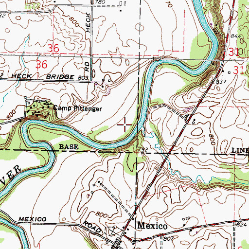 Topographic Map of Mile Run, OH