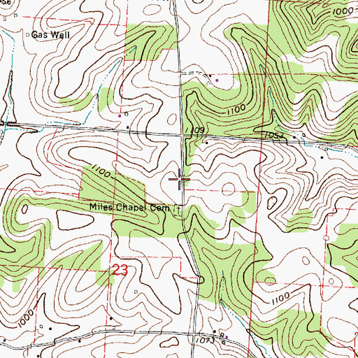 Topographic Map of Miles Chapel Cemetery, OH