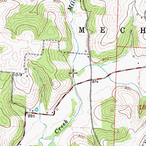 Topographic Map of Military Run, OH