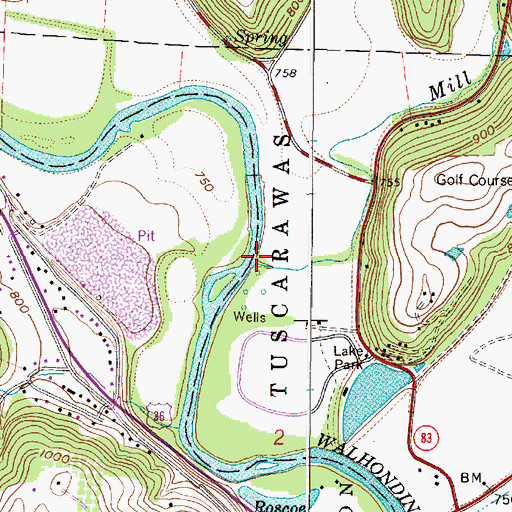 Topographic Map of Mill Creek, OH