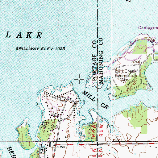 Topographic Map of Mill Creek, OH