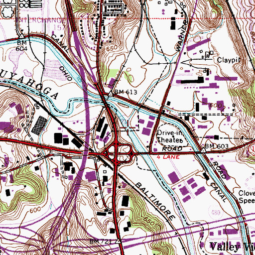 Topographic Map of Mill Creek, OH