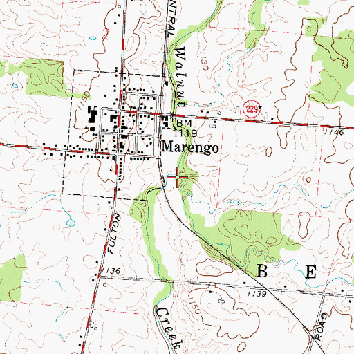 Topographic Map of Mill Creek, OH