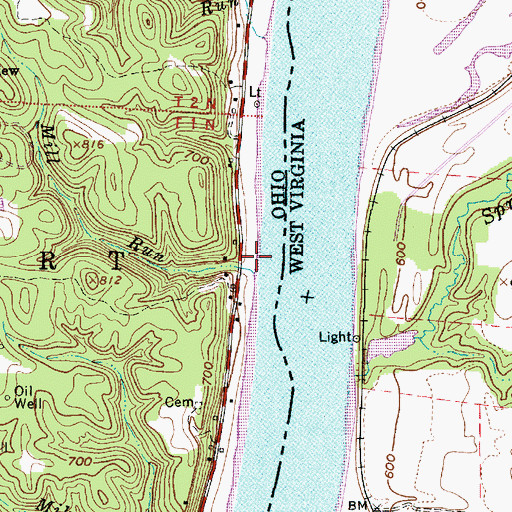 Topographic Map of Mill Run, OH