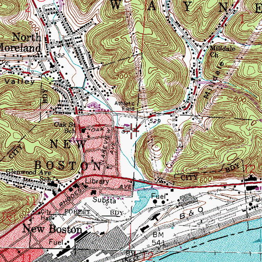 Topographic Map of Milldale Hollow, OH