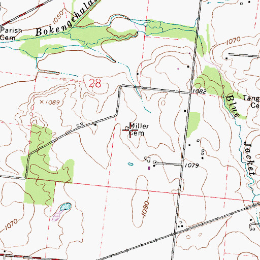 Topographic Map of Miller Cemetery, OH