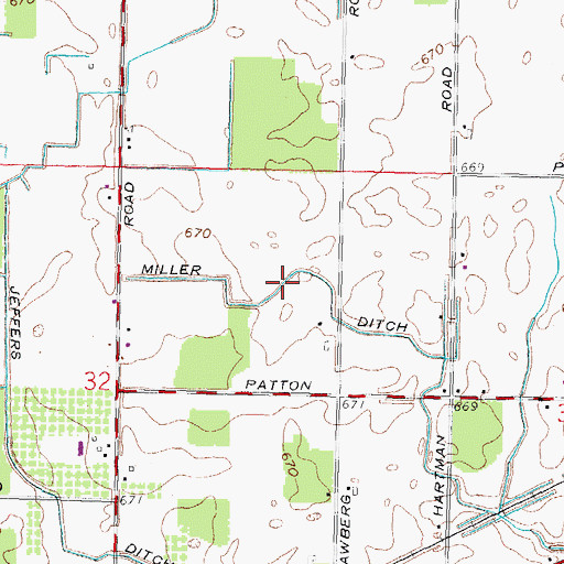 Topographic Map of Miller Ditch, OH