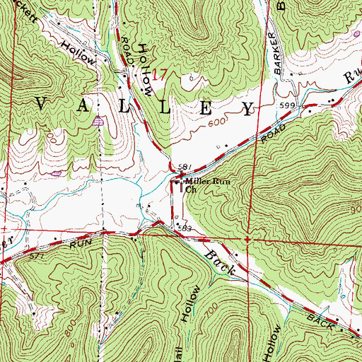 Topographic Map of Miller Run Church, OH