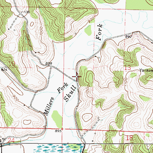 Topographic Map of Millers Fork, OH