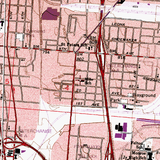 Topographic Map of Milo School, OH