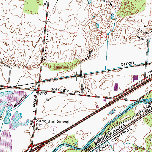 Topographic Map of Minich Ditch, OH