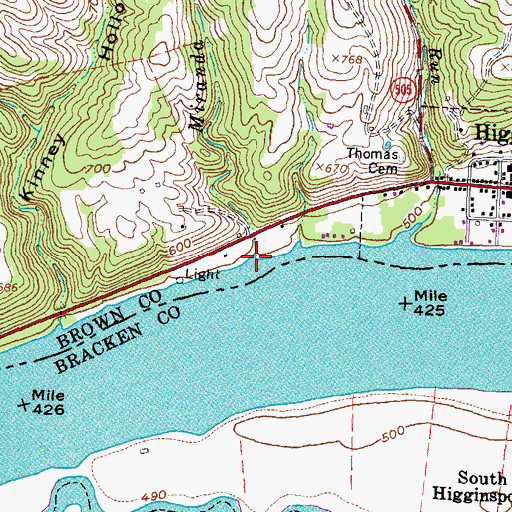 Topographic Map of Miranda Run, OH