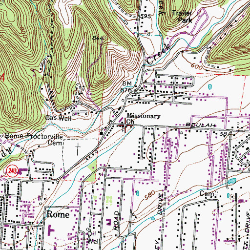 Topographic Map of Missionary Church, OH