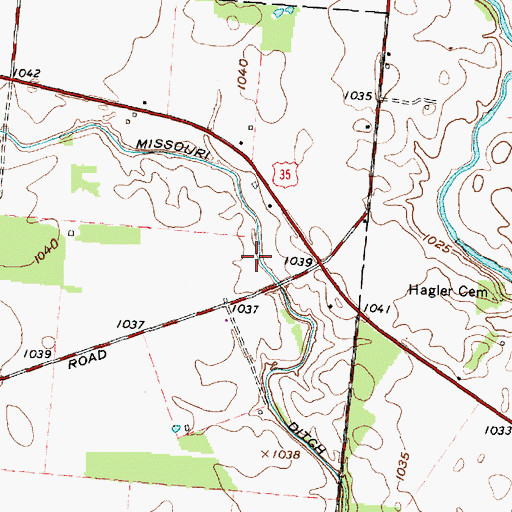 Topographic Map of Missouri Ditch, OH
